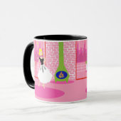 Retro in der rosa Wecker-Tasse Tasse (Vorderseite Links)
