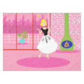 Retro in der rosafarbenen Tablette Tischdecke (Vorderseite (Horizontal))