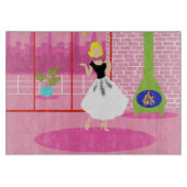 Retro in der rosafarbenen Zwischenablage Schneidebrett (Vorderseite)