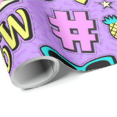 Retro in Lila Geschenkpapier (Rolleneckpunkt)