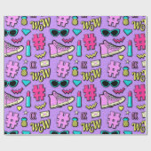 Retro in Lila Geschenkpapier (Flach)