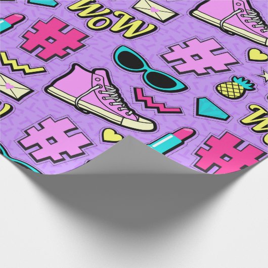 Retro in Lila Geschenkpapier (Ecke)