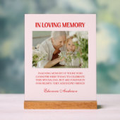 Retro In Loving Memory Photo Wedding Red Pink Acrylschild (Neutral)