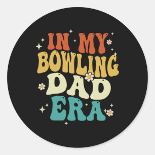 Retro in meiner Bowling-Vater-Ära Lustiger Bowling Runder Aufkleber