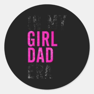 Retro in meiner Dad Girl-Ära Lustiger Vatertag Män Runder Aufkleber