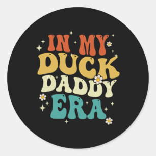 Retro in meiner Enten-Daddy-Ära Lustiger Enten-Vat Runder Aufkleber