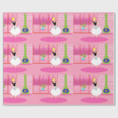 Retro in rosa Wrapping Paper Geschenkpapier (Flach)