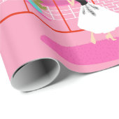 Retro in rosa Wrapping Paper Geschenkpapier (Rolleneckpunkt)