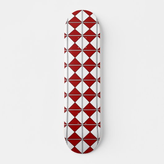 Retro in Rot und Weiß Skateboard (Vorne)