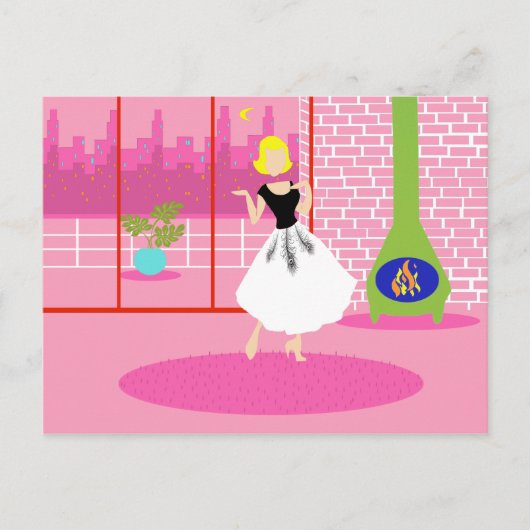 Retro In the Pink Postkarte (Vorderseite)