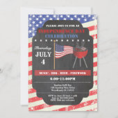 Retro Independence Day Chalkboard einladen. 4. Jul Einladung (Vorderseite)