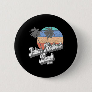 Retro Indian Harbour Beach Florida Fl Vintage Stra Button