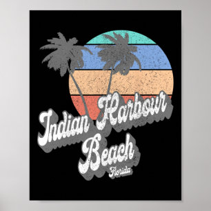 Retro Indian Harbour Beach Florida Fl Vintage Stra Poster