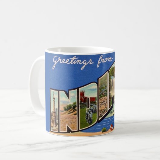 Retro-Indiana-Gruß-Tasse Kaffeetasse (Vorderseite Links)