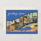 Retro Indiana Grußkarte Postkarte (Vorne/Hinten)