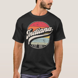 Retro Indiana Heimatstaat IN Cool 70er Jahre Stil  T-Shirt