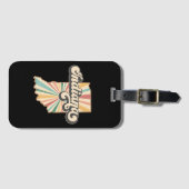 Retro-Indiana-Kartenkunst | Vintage-Staatsdesign Gepäckanhänger (Vorderseite (Horizontal))