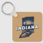 Retro Indiana Landschaftliche Silhouette individue Schlüsselanhänger (Vorderseite)