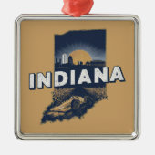 Retro Indiana Landschaftliche Silhouette Ornament Aus Metall (Vorne)