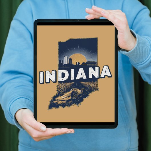 Retro Indiana Landschaftliche Silhouette Poster