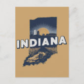 Retro Indiana Landschaftliche Silhouette Postkarte (Vorderseite)