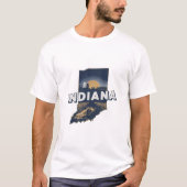 Retro Indiana Landschaftliche Silhouette T-Shirt (Vorderseite)