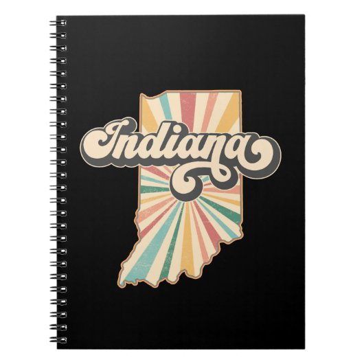 Retro Indiana Map Artwork | Vintager Staat Notizblock (Vorderseite)