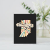 Retro Indiana Map Artwork | Vintager Staat Postkarte (Stehend Vorderseite)
