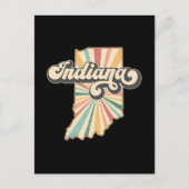 Retro Indiana Map Artwork | Vintager Staat Postkarte (Vorderseite)