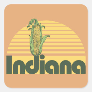 Retro Indiana Quadratischer Aufkleber
