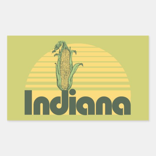 Retro Indiana Rechteckiger Aufkleber (Vorderseite)