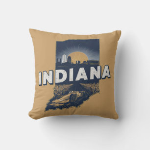 Retro Indiana-Silhouette Kissen