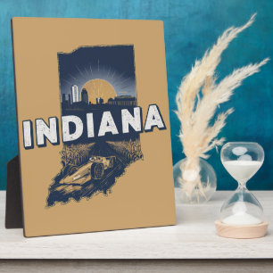 Retro Indiana Szenische Silhouette Fotoplatte