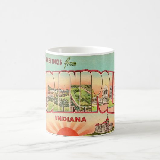 Retro Indianapolis Gruß Kaffeetasse (Mittel)