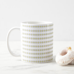 Retro Indie Gelbe Daisy-Linienkunst-Muster Kaffeetasse
