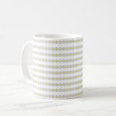 Retro Indie Gelbe Daisy-Linienkunst-Muster Kaffeetasse (Vorderseite Links)