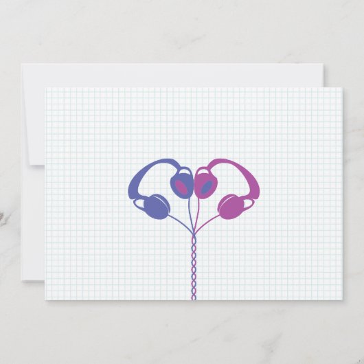 Retro Indie Mixtape Lila / Blau Save the Date (Rückseite)