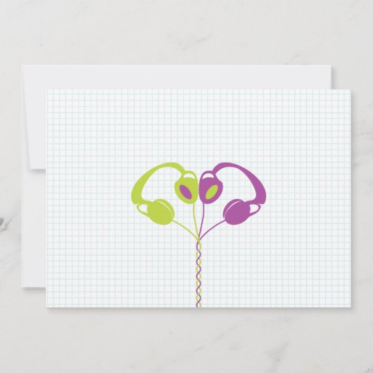 Retro Indie Mixtape Wedding (Lila/Limon) Save The Date (Rückseite)