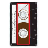 Retro Indie Mixtape Wedding Red, Black & White Magnet (Vertikal)