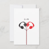 Retro Indie Mixtape Wedding Red, Black & White RSVP Karte (Rückseite)