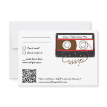 Retro Indie Mixtape Wedding Red, Black & White