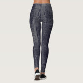 Retro Indigo Gray Artistic Texture Leggings (Rückseite)
