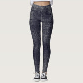 Retro Indigo Gray Artistic Texture Leggings (Vorderseite)