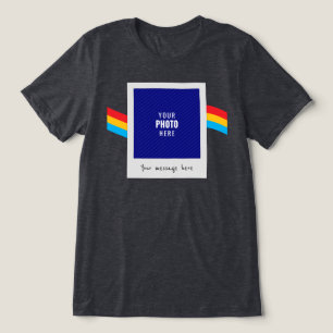 Retro-individualisiertes Foto-Botschaft-Regenbogen Tri-Blend Shirt