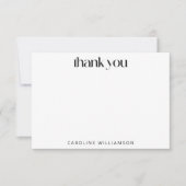 Retro-Individuelle Name für Schwarz-weiße geometri Dankeskarte (Vorderseite)