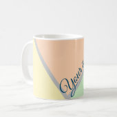 Retro-Individuelle Name mit elegantem Pastellfarbe Kaffeetasse (Vorderseite Links)