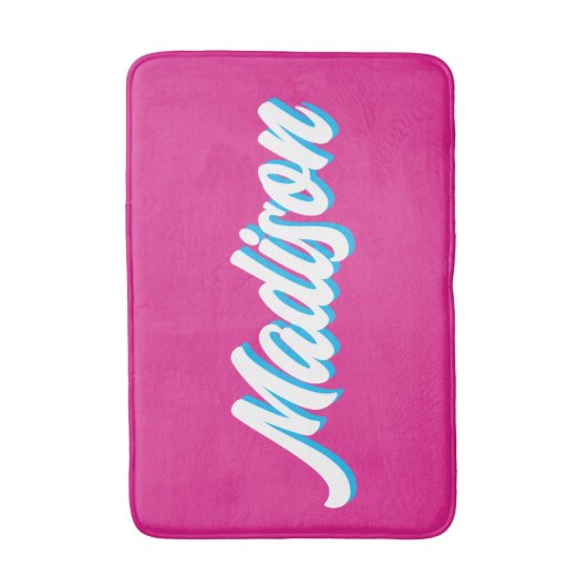 Retro Individuelle Name Personalisiert Groovy Uni  Badematte (Vorderseite Vertikal)