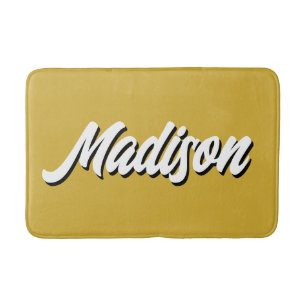 Retro Individuelle Name Personalisiert Groovy Uni Badematte