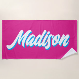 Retro Individuelle Name Personalisiertes Vintages  Strandtuch