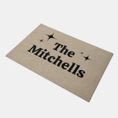 Retro Individuelle Name Template begraben rustikal Fußmatte (Schrägansicht)